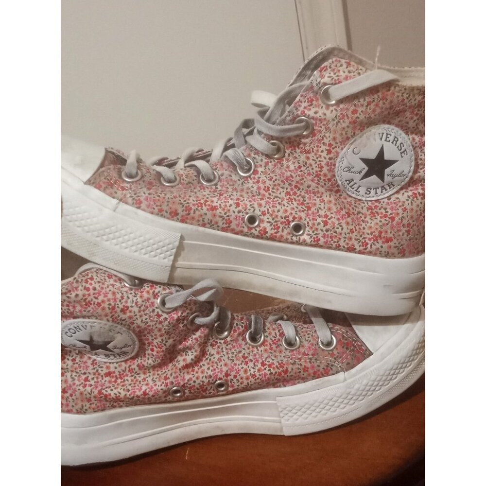 Converse All Star Lift Platform Trainers Womens Size 7 Ditsy Floral Shoes - Picture 14 of 16